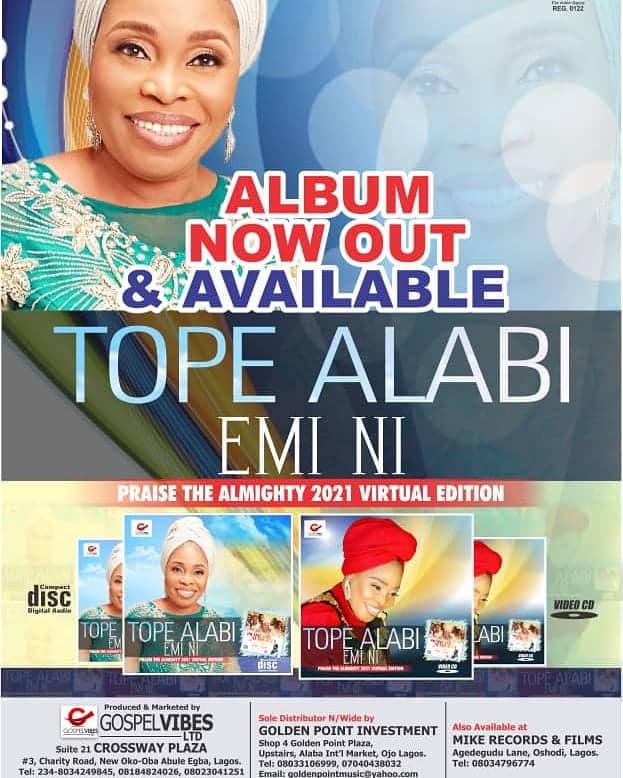 Tope Alabi Emi Ni Album (Praise The Almighty 2021 by Tope Alabi)