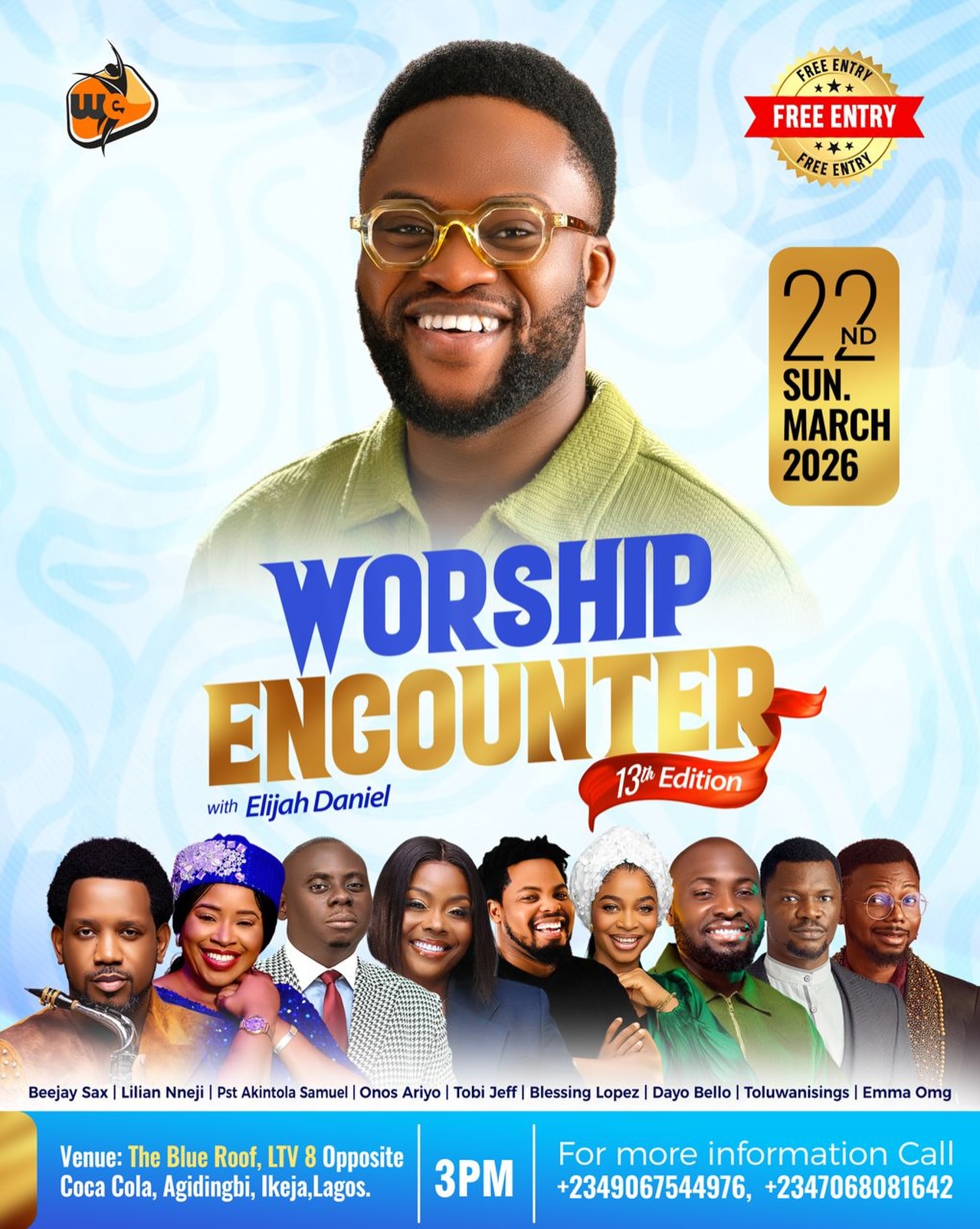 [Event News] Beejay Sax, Lilian Nneji, Onos, Lopez, Emma OMG & Others Set for Worship Encounter with Elijah Daniel. This Sunday