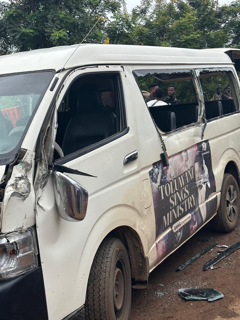 The damaged bus